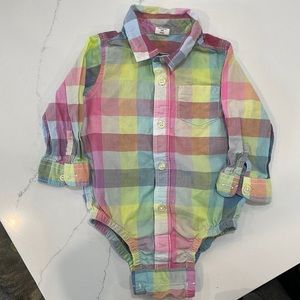 Baby GAP Plaid Onesie: 12-18 month